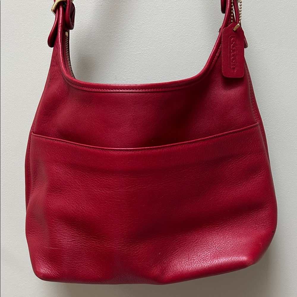 Coach Crimson Leather Shoulder Bag